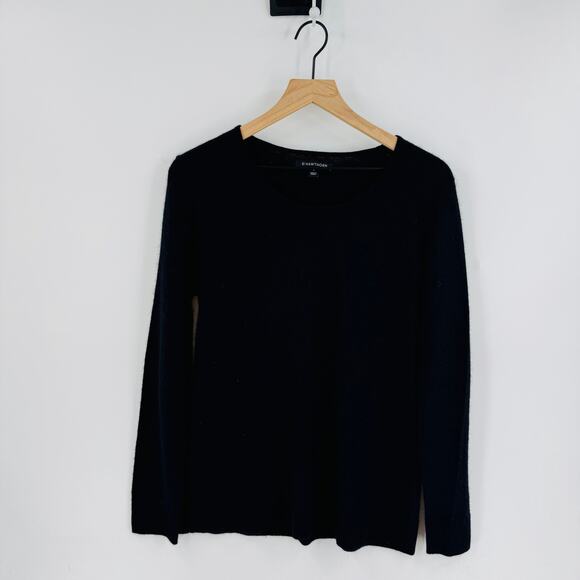 41 Hawthorn 100% Cashmere Black Crewneck Sweater Size L Minimalist Capsule - Picture 1 of 6